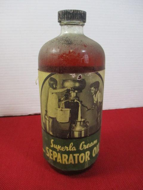 Superla Cream Separator Oil Advertising Paper Label Bottle