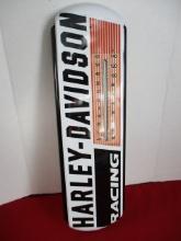 Harley Davidson Racing Metal Advertising Thermometer