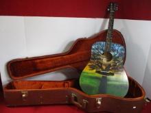 Hand Painted Two-Sides Acoustic Guitar