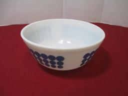 Pyrex 9" Blue Polke Dot Mixing Bowl-B