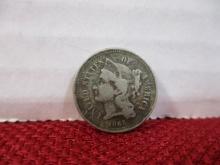 1865 Liberty Head Silver 3 cent Piece