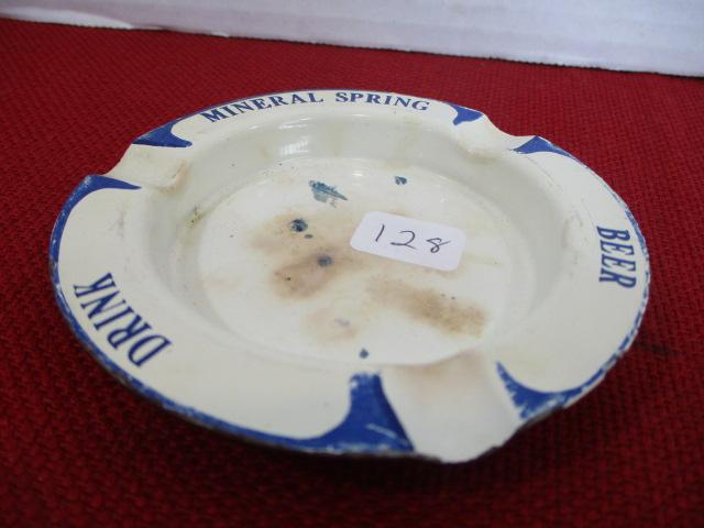 Mineral Spring Beer Porcelain Advertising Ash Tray