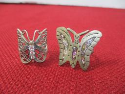 Sterling Silver Butterfly Figural Rings