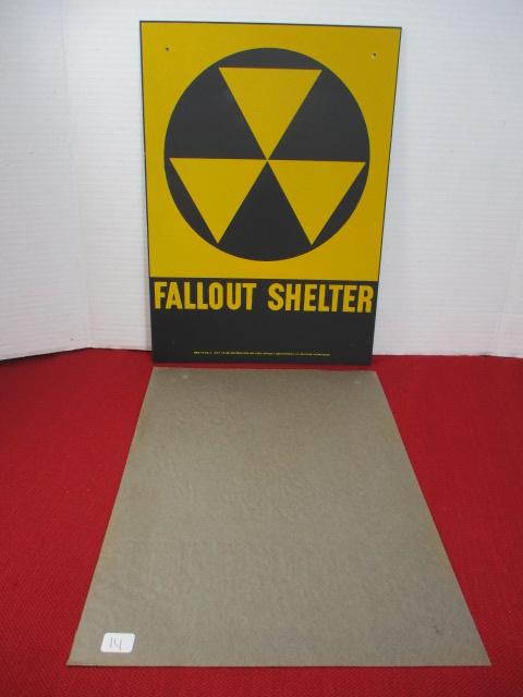 1950's Department of Defense Reflective Metal "Fallout Shelter" Metal Sign-A