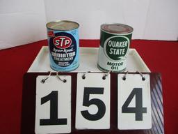 Pair of Metal 1 Quart Advertising Oil Cans