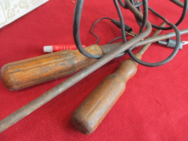 Box of Mixed Tools w/ County H Road Sign