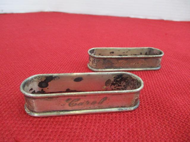 Pair of Sterling Silver Monogrammed Napkin Rings