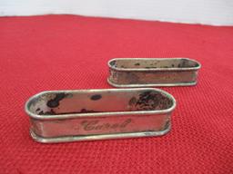 Pair of Sterling Silver Monogrammed Napkin Rings