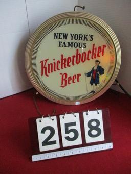 *SPECIAL ITEM-Vintage Knickerbocker Beer Lightup Spinner Motion Light