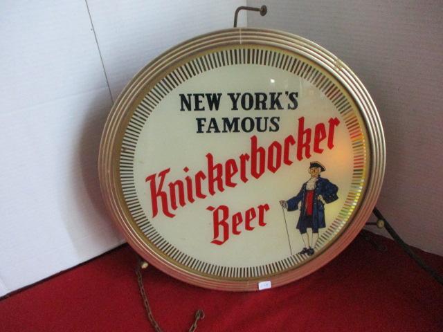 *SPECIAL ITEM-Vintage Knickerbocker Beer Lightup Spinner Motion Light