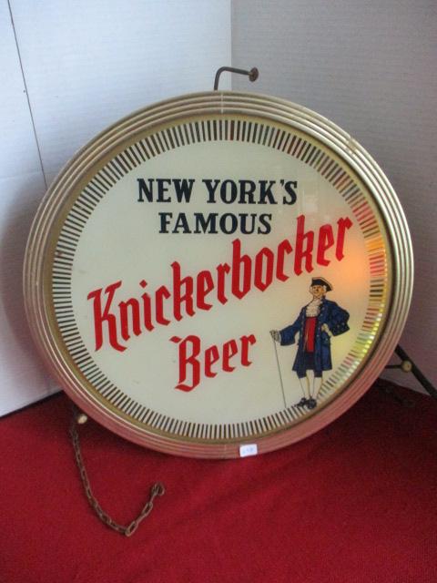 *SPECIAL ITEM-Vintage Knickerbocker Beer Lightup Spinner Motion Light
