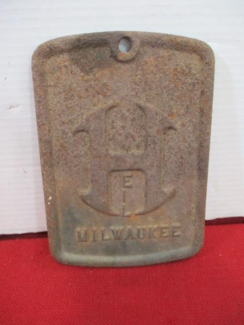 Heil Milwaukee. WI. 1927 Embossed Cast Rion Advertising Sign