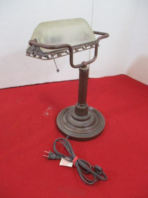 Glass & Metal Desk Lamp