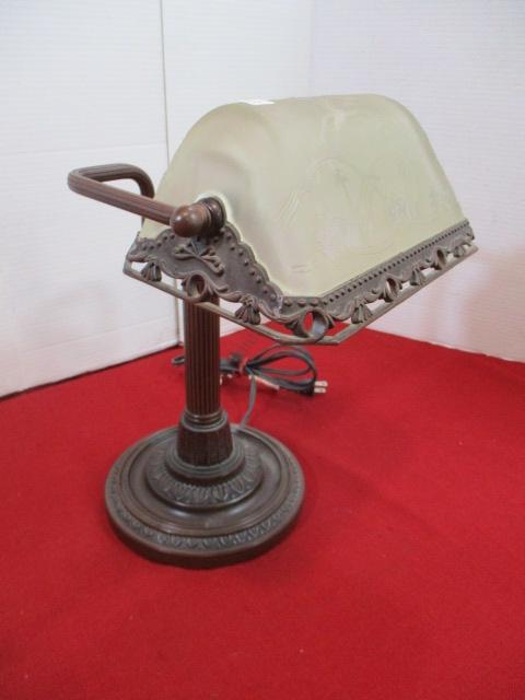Glass & Metal Desk Lamp