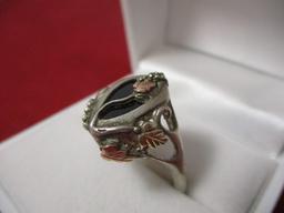 Sterling Silver with 12K Black Hills Gold and Onyx Ring