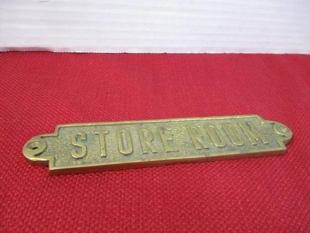 Solid Brass Vintage "Store Room" Sign