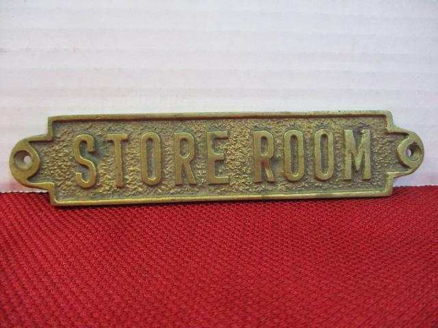 Solid Brass Vintage "Store Room" Sign