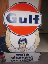 Gulf Oil Advertising Corrugated Sign