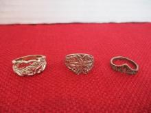 Sterling Silver Mixed Estate Rings-Lot of 3