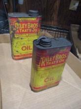 Pair of Riley Bro's Oil Advertising Cans