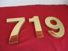 Gemini Inc. 9" Helvet Solid Brass Numbers-Lot of 3