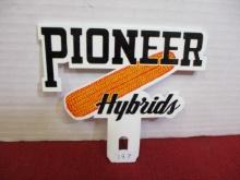 Porcelain License Plate Topper-Pioneer Hybrids