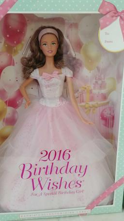 Lot of 3 2016 Birthday Wishes Barbies... pink label
