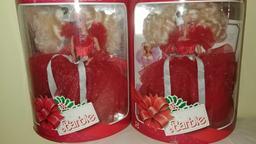 Two 1988 Holiday Barbies, Two 1990 Holiday Barbies