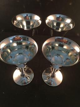 EL Delbert Italy 4 Piece Silver Plated Goblet Set