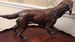 Jennings Brothers Metal setter dog sculpture Jb2591 Mark on bottom