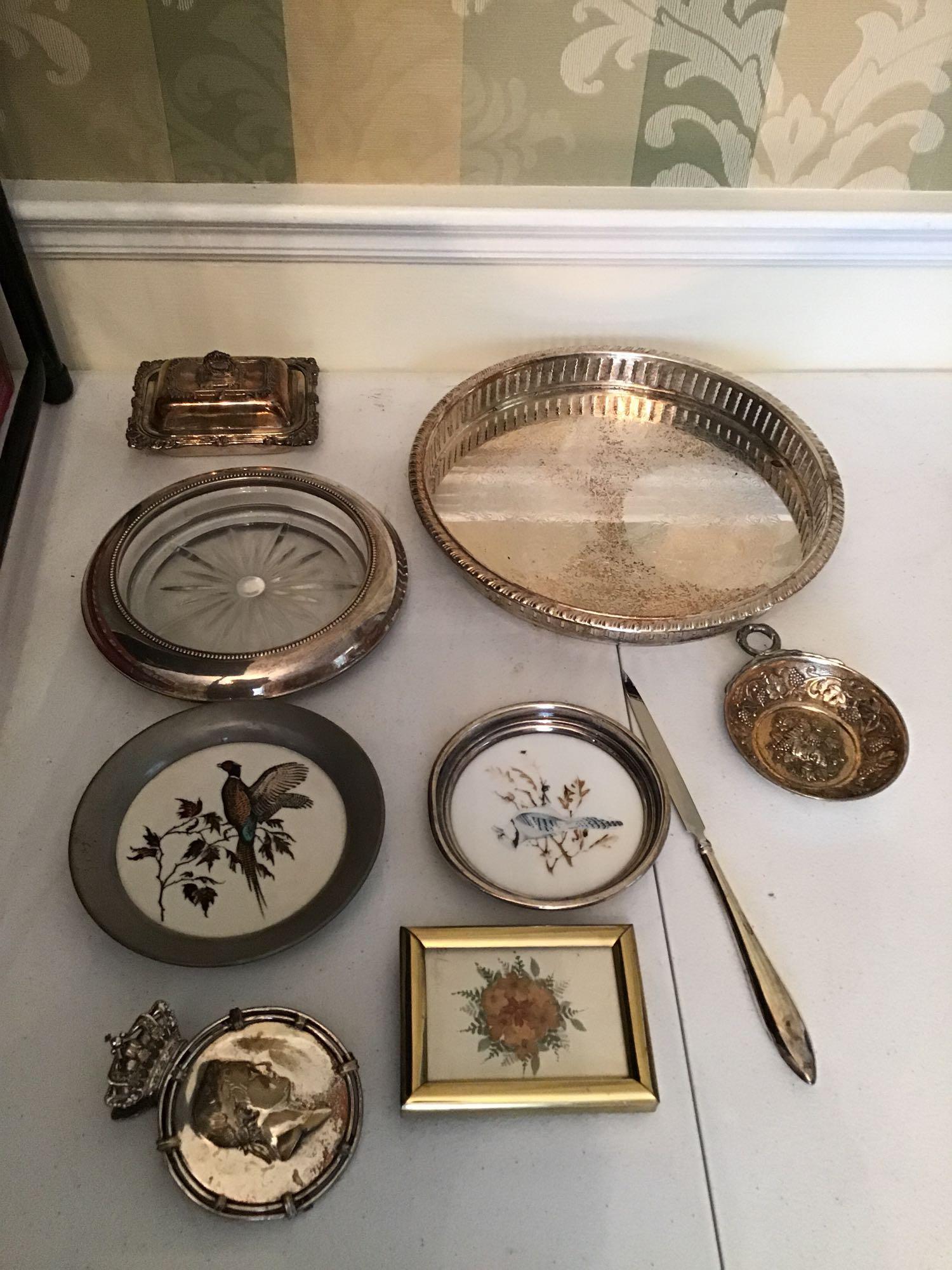 Lot of eight silverPlate etc. pieces