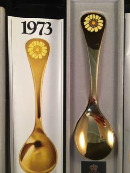 3 Georg Jensen Yearspoon - 1972 Cornflower; 1973 Corn Marigold; 1974 Corn Cockle