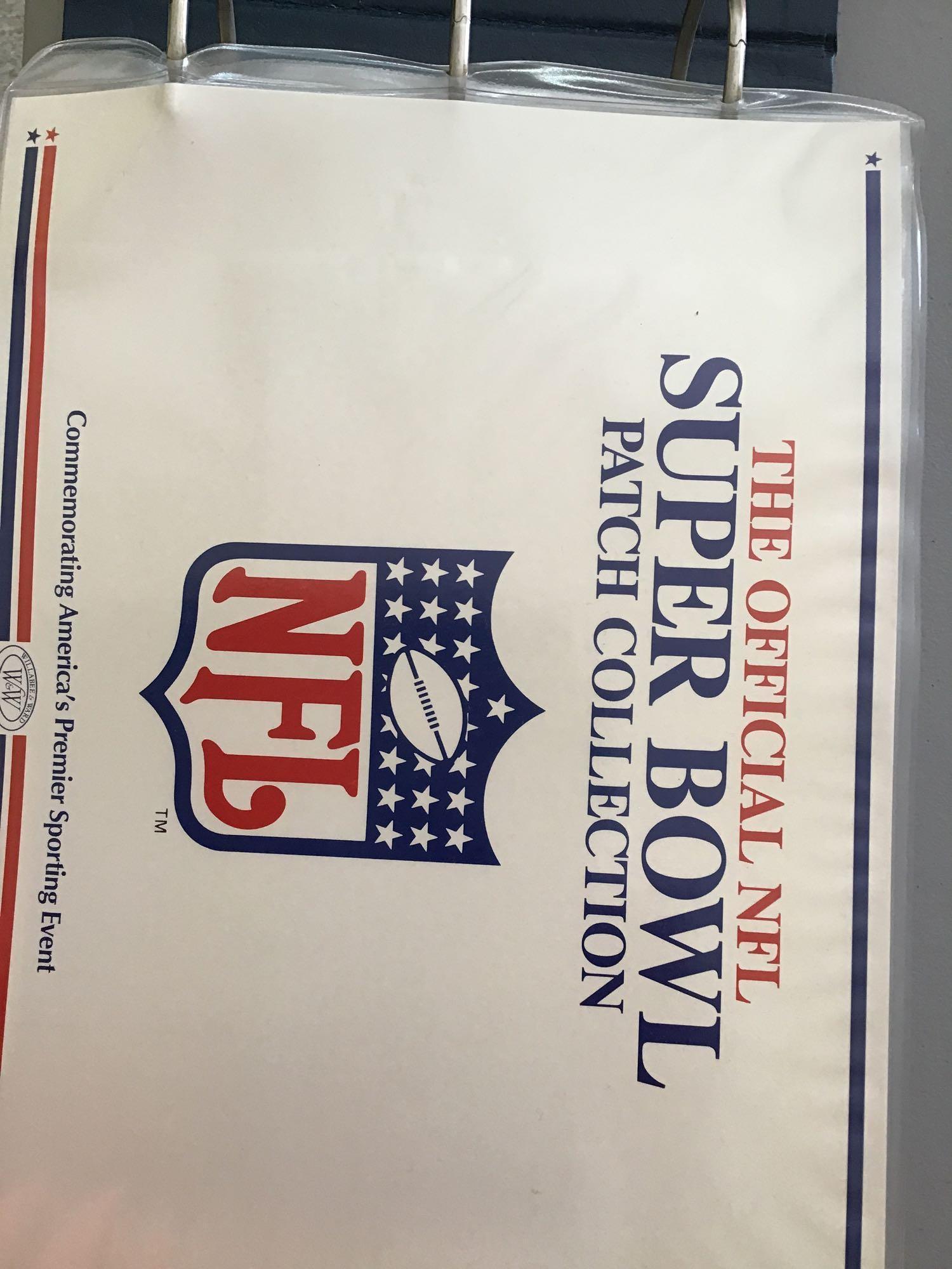 Binder of the official Super Bowl patch collection