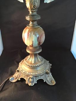 Vintage desk lamp. Marble and brass base.