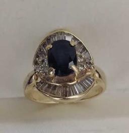 14K Ladies Sapphire and Diamond Ring