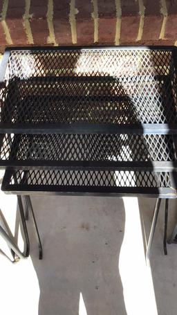 Wrought iron patio chairs and nesting tables