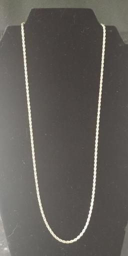 10K Yellow Gold 24 Inch Rope Chain .60 oz