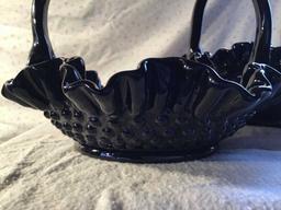Pr Fenton black amethyst baskets 6 and 8 inch