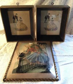Flat of misc framed pictures
