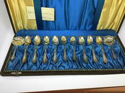 Set sterling silver spoons.  Oriental design in