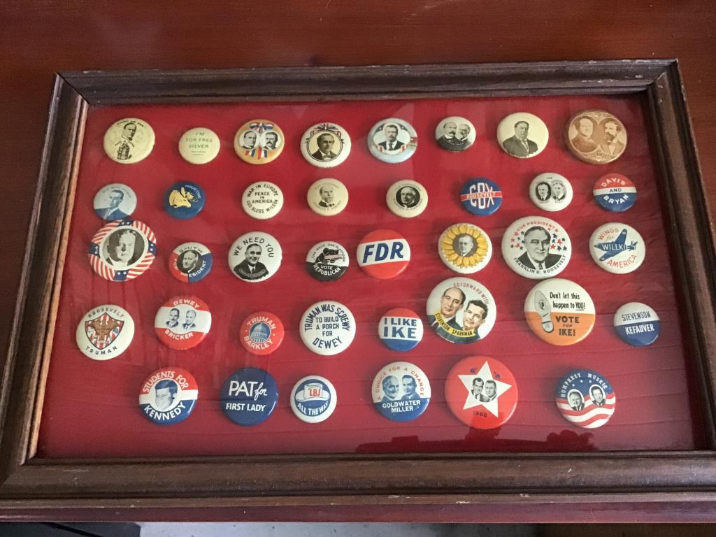 3 lots political pins.