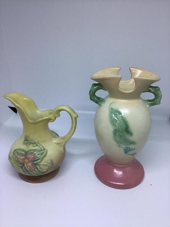 Two Hull vases.  7 inch and 6 inch.