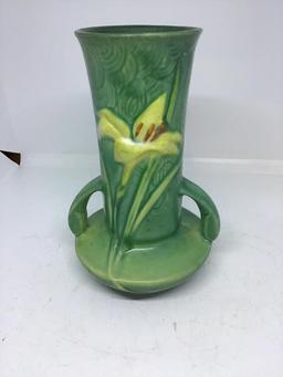 Roseville green Zephyr Lilly vase.  131-7.