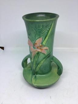 Roseville green Zephyr Lilly vase.  131-7.