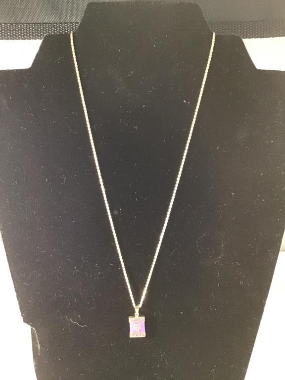 18 inch chain with 14k pendant and earrings