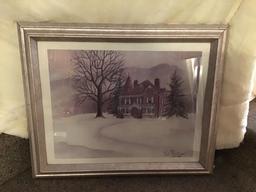 Sanders house print. Jill Pritchett. 16 x 13