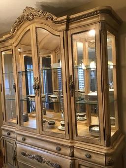 Schnadig Empire lighted China cabinet 7 ft tall,
