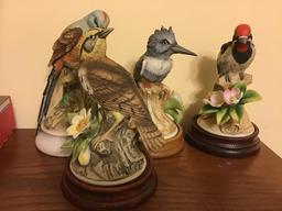 North America bird figurines.  Lefton & others.