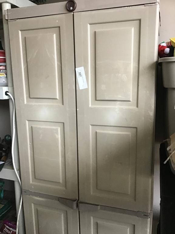 Plastic storage cabinet with doors