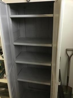 Plastic storage cabinet with doors